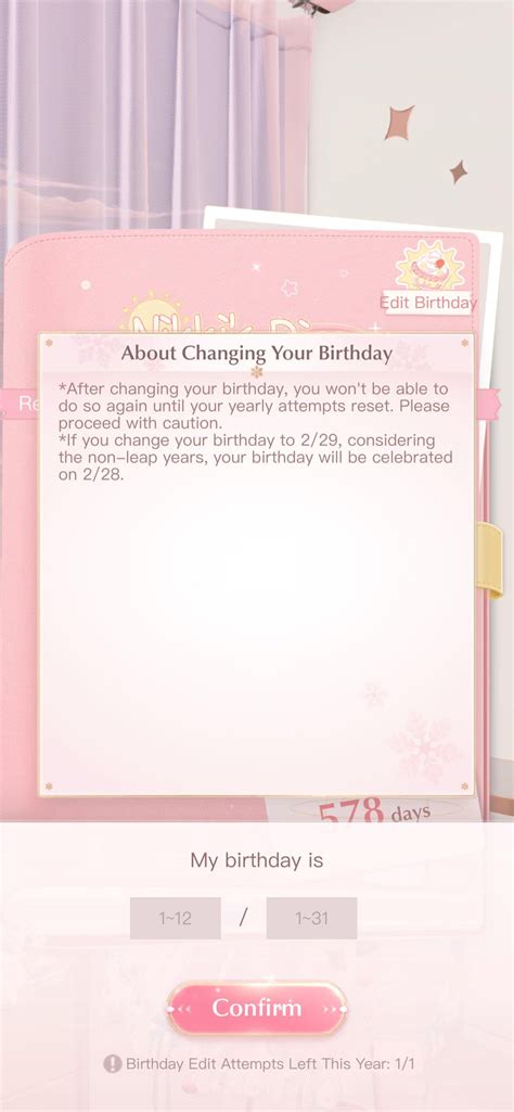 Can I change my birthday info.